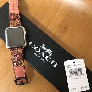 coach apple watch strap with tea rose